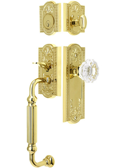 Parthenon Entry Lock Set in PVD Finish with Versailles Knob and